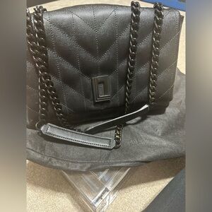 Black Quilted Chain Shoulder Bag